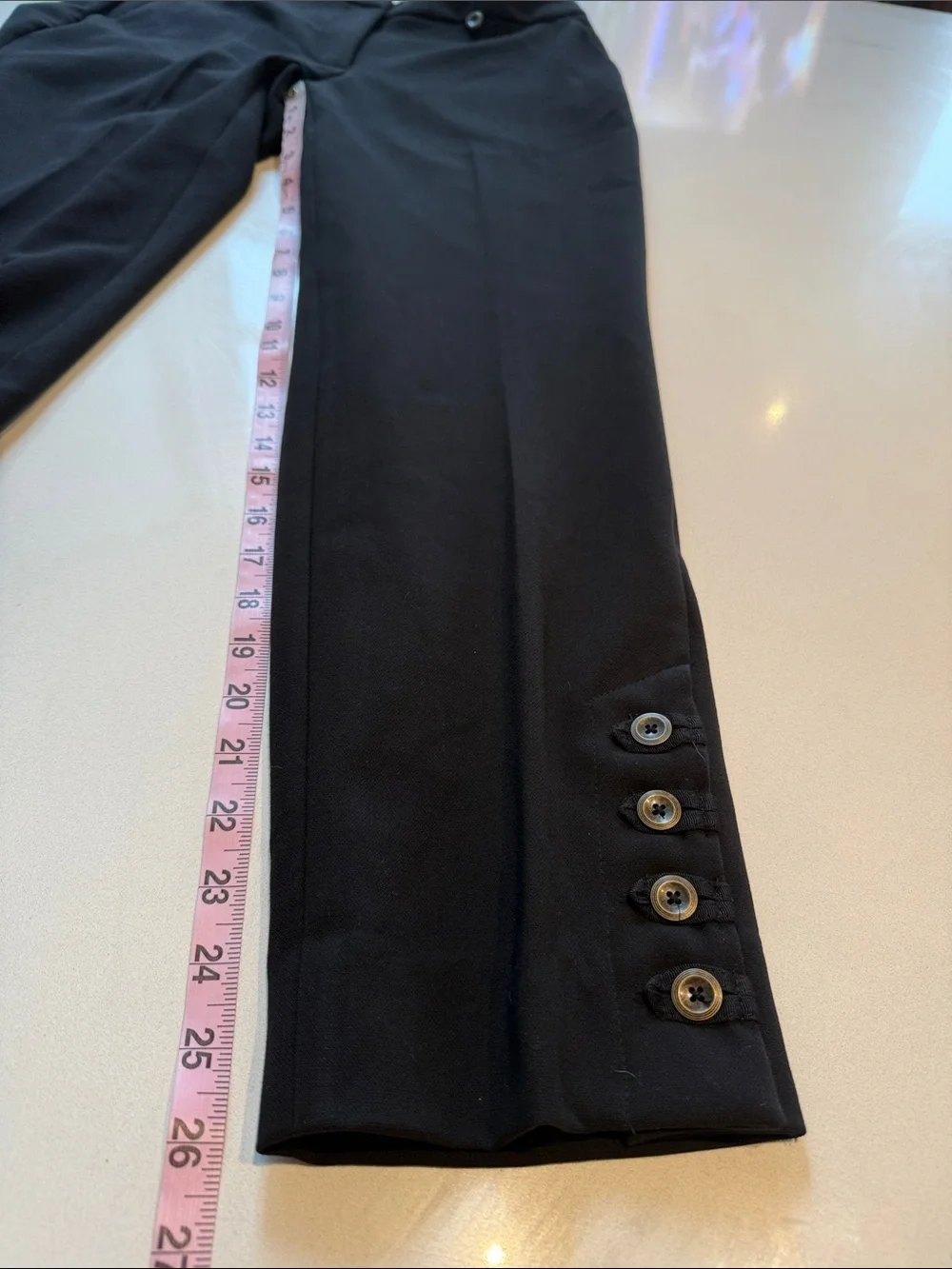 🆕 White House Black Market The Slim Ankle Button-Cuff Pants, Black, Size 10R - Picture 11 of 12